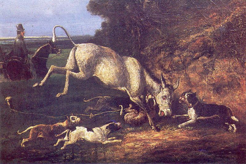 Donkey Attacked by Staffords, unknow artist